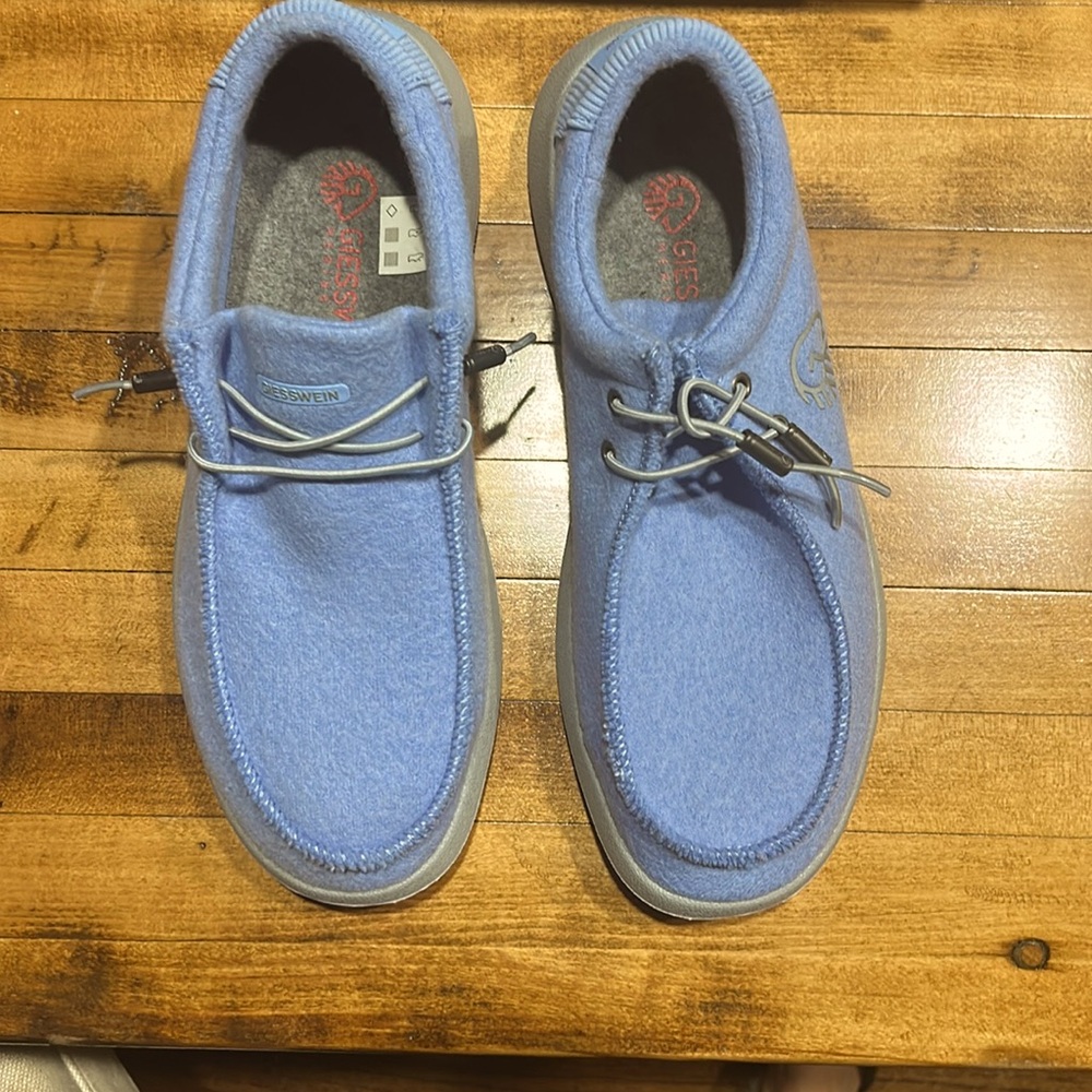 Giesswein sky blue slip on Merino Wool moccasin
